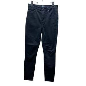 J. Crew 10" High Rise Skinny Black Denim Super Skinny Matte Jeans Size 29